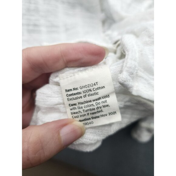 Matilda Jane Good Hart Womens Long Sleeve Button-Up Blouse L White Textured Cott - Picture 4 of 5